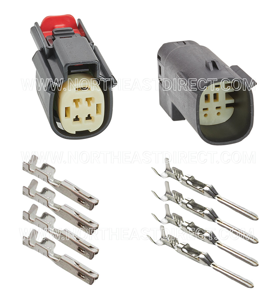 Molex 4 Pin Wire Connector, Harley BLACK Waterproof, Sealed Kit, MX150 with CPA