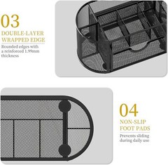 SUPEASY Mesh Desk Organizer, Accessories & Workspace Obsidian Black