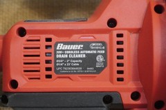 Bauer Tools 191101C-B 20V Cordless Automatic Feed Drain Cleaner