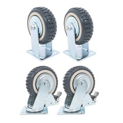 4PCS Heavy Duty Swivel Caster Fixed Wheel with Brake Set 6 inch Caster Wheels