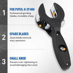 Ratcheting Tubing Cutter Tool Copper PVC Pipe Ratchet Tube 8-29mm Tube Cutter