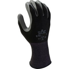 ATLAS FIT 370 SHOWA BLACK X-LARGE NITRILE GARDENING WORK GLOVES