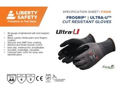 Ultra-U Sandy Nitrile Foam Coated ANSI A6 Cut Resistant Work Gloves, 1 Pair
