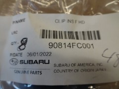 NEW OEM SUBURU Hood Bonnet Insulation Clips 90814-FC001 (8 PIECES)