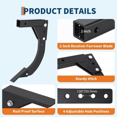 1 Piece Hitch Mounted Ripper with 2 Inch Receiver,Hitch Mounted 3 Point Ripper