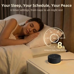 Kipcush White Noise Machine for Baby & Adults, 30 Standard, Angel V2 Black