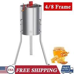 Manual Honey Extractor Machine 4/8 Frame Stainless Steel Honeycomb Spinner Tank