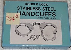 MTech USA 4508-SDL Series Double-Lock Handcuffs, Stainless Steel, Nickel Silver