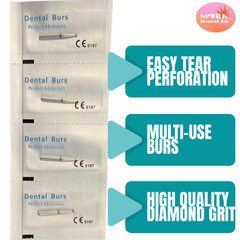 10 PACK: Dental Diamond Round Burs, FG (friction grip), Multi-Use, High Quality