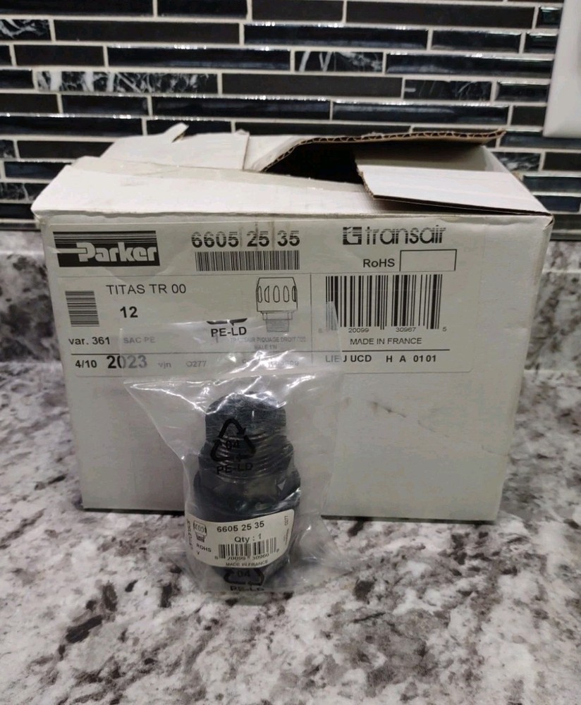 NEW Parker Transair 6605 25 35 Threaded Connector Male 1″ NPT to 25mm Pipe