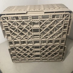 Traex TR6 Beige 25 Compartment Glass Rack with 3 Extenders. Rack Master Dishwash