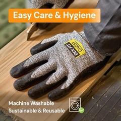 Level 5 Cut Resistant Gloves Cru553, 3D-Comfort Fit, Firm Grip, Thin & Lightw…