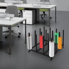 Mobile Blueprint Storage Stand With 16 Rolls Capacity Vinyl Roll Organizer