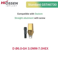 Osstem Hiossen Ti Cemented Straight Abutment Hex Mini/Regular Platform 1-6mm GH