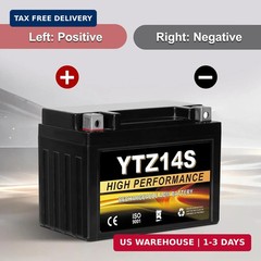 YTZ14S 12V 11.2Ah AGM Sealed Motorcycle Battery, Maintenance-Free, Compatible wi