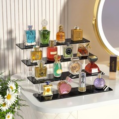 4 Tier Acrylic Display Risers Cupcake Stand Perfume Organizer Shelf Holder Rack