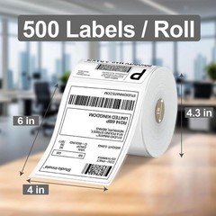 8 Rolls 4000 4×6 Direct Thermal Shipping Labels Roll – 500 Labels Per Roll