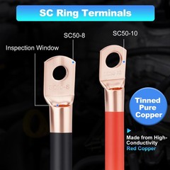 1/0 AWG 40FT Battery Cable 1/0 Gauge Wire Copper Clad Aluminum CCA Amp Wiring