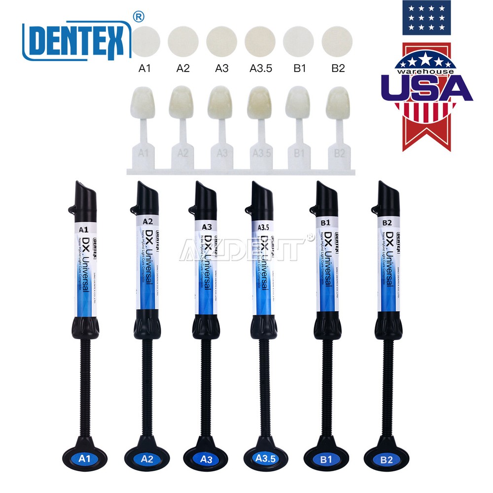 Dentex Dental Universal A1 A2 A3 A3.5 B1 B2 Recambio de Resina Compuesta de Foto