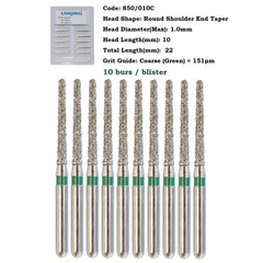 Dental Diamond Burs FG Round End Taper Bur Super Coarse Fine 856 850 High Speed