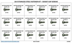 Stainless Steel Button Head Socket Cap Screw Assortment Kit #4-40 thru 1/4-20