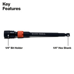 Klein Tools 80208 6 and 12-Inch Extension Set, Black Base, Orange Knob
