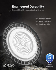 Sunco 10 Pack 150W UFO LED High Bay Lights, 19500 Lumens, 6000K Bright