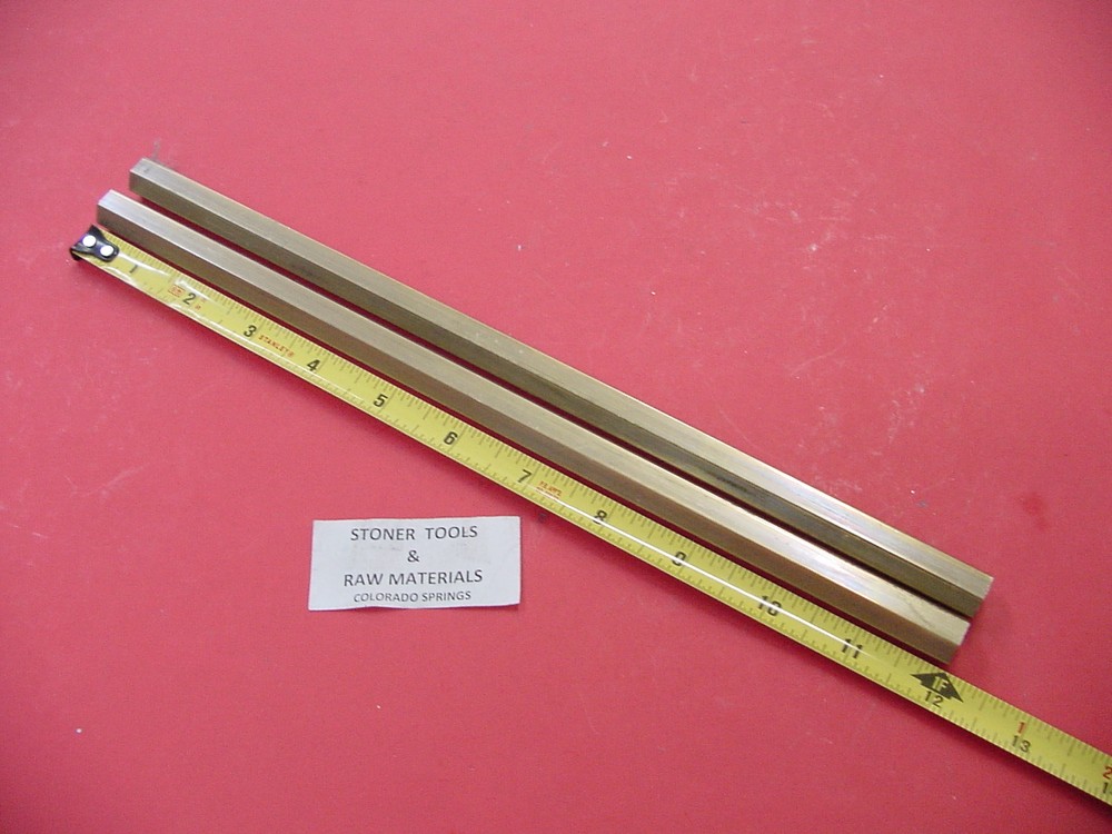 2 Pieces 1/2″ C360 BRASS HEX BAR 12″ long New Lathe Bar Stock .50″ 1/2 Hard