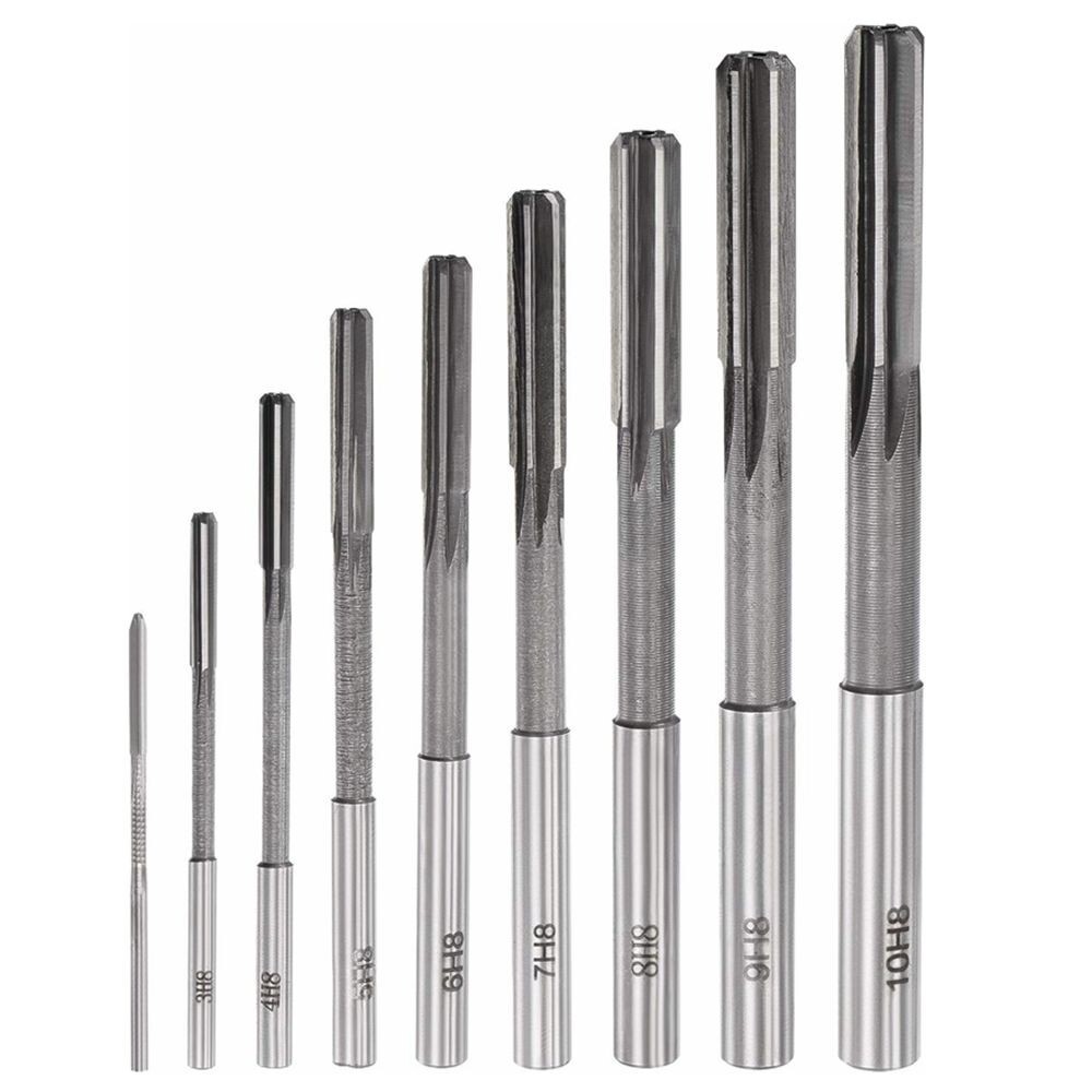 9pcs Chucking Reamer Set Lathe Machine Straight Flute Milling Cutter HSS H8 C492