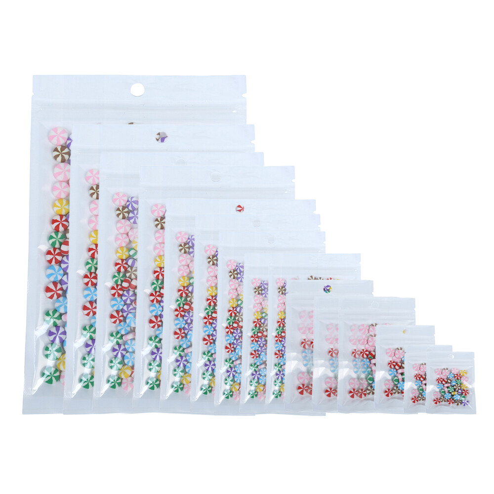 New Flat Clear/White QuickQlick™ Bags Pouches with Hang Hole Different Sizes