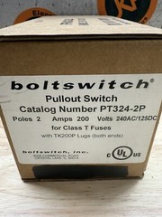Boltswitch Pull Out Fusible Switch PT324-2P 240v 200 Amp 2 Pole Class T Fuse New