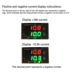 Hall Voltmeter Ammeter Dual Digital Display DC 0-300V ± 50A/100A/200A/400A