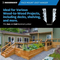 Sandbaggy Face Mount Joist Hanger for 2×6 and 2×8 Nominal Lumber (Galvanized)