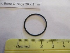 20mm ID x 22mm OD x 1mm thick O-ring. Buna-70. Quan 5.