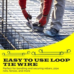 6 Inch x 1000pc GREEN PVC COATED Double Loop Rebar Wire Tie, 16 Gage, SIMBASTEEL