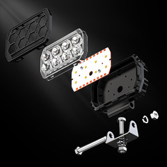 2PCS square LED WORK LIGHTS Fit CAT Skid loader 259D3 236D3 262D 259D 272D2 XHP