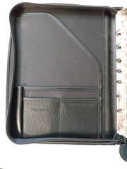 Day-Timer Black Zippered Planner Cover Organizer 8″x10.5″ 7 ring, NICE!
