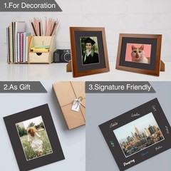 Golden State Art, Pack of 10, 8×10 Classic Black Picture Mats with White Core…