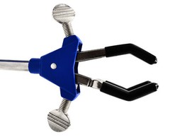 Eisco Labs 3 Finger Adjustable Clamp on Stainless Steel Rod – 2.3″ Max Opening