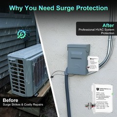 AG3000 HVAC Surge Protector 120/240V, Whole House Surge Protective Device for…