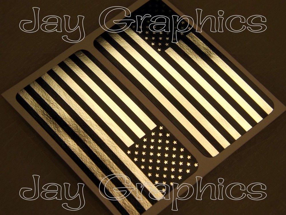 CHROME American Flag Hard Hat Decals | Motorcycle Helmet Stickers | Flags USA