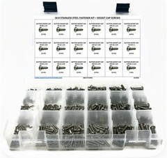 Stainless Steel Button Head Socket Cap Screw Assortment Kit #4-40 thru 1/4-20