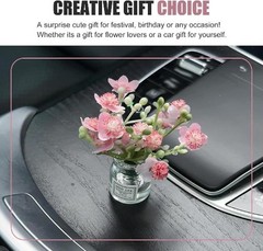 3 PCS Mini Flower Car Dashboard Decor, Cute Daisy Cherry Blossom Jasmine Vase Or