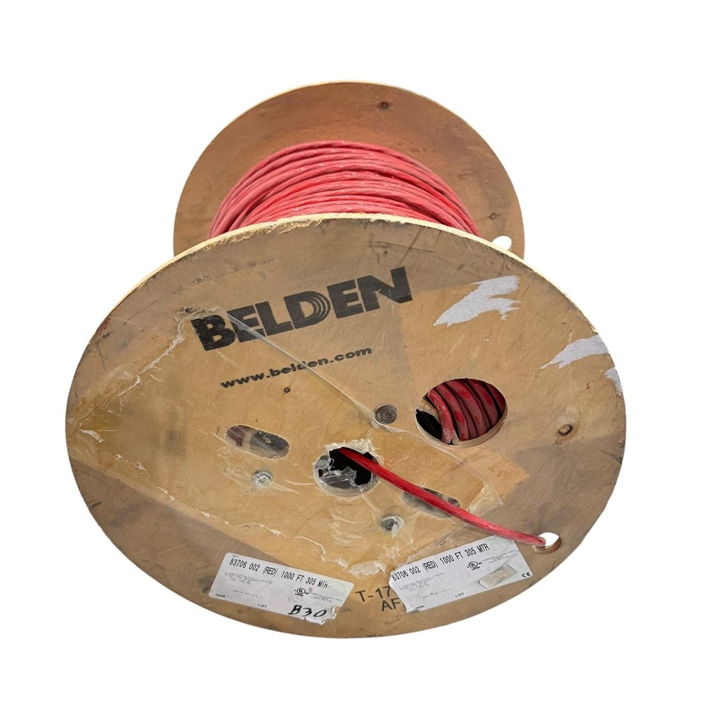 900 FT Belden 83706 002 Cable 16/6 Shielded Wire FEP Plenum High Temp