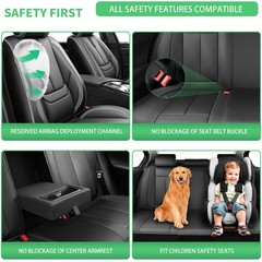 Car Seat Covers Hyundai Sonata 04-26 Leather Airbag 2Pc Front Black-Grey