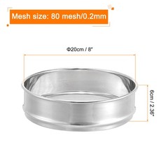 80 Mesh 8″ Diameter Lab Sieve Test Sieve 304 Stainless Steel Wire Cloth (0.2mm)