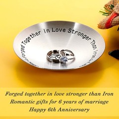 6 Year Anniversary Iron Gifts for Him Her Couples 6th Wedding small, Silver