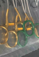 NEW Aesculap Laparoscopic Gold Handle Tungsten Carbide Needle Holders Graspers