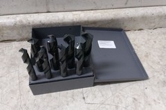 Westward 4UM96 8 Pc 3-1/8 In Flute L 9/16 to 1 In Reduced Shank Drill Bit Set