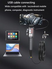 Articulating Borescope, Two-Way 180° 5.5mm Lens IP67 Waterproof Steering Probe